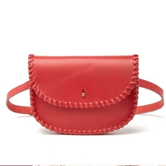 Madewell Handbags - - Madewell Whipstitched Leather Belt Bag in Red New without tags